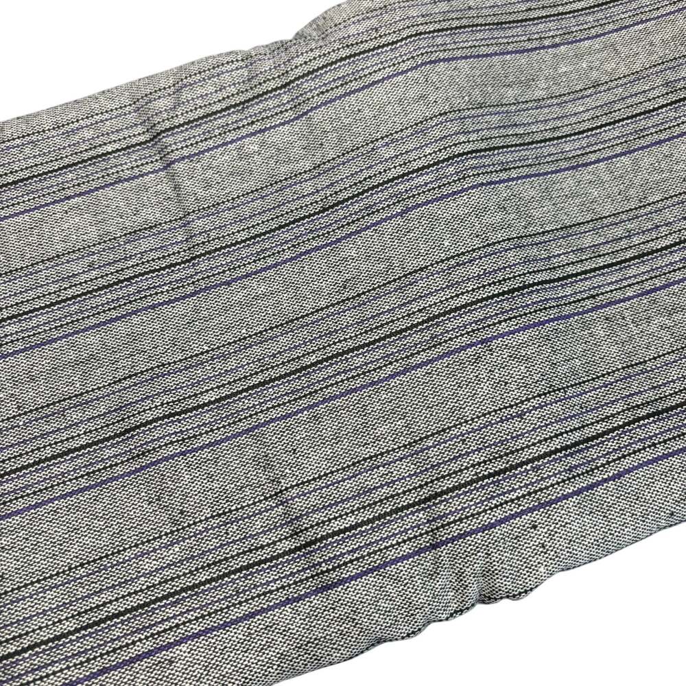 Cotton Poly Blend Fabric Gray Black Purple Stripe 60" Wide 2.25 Yards